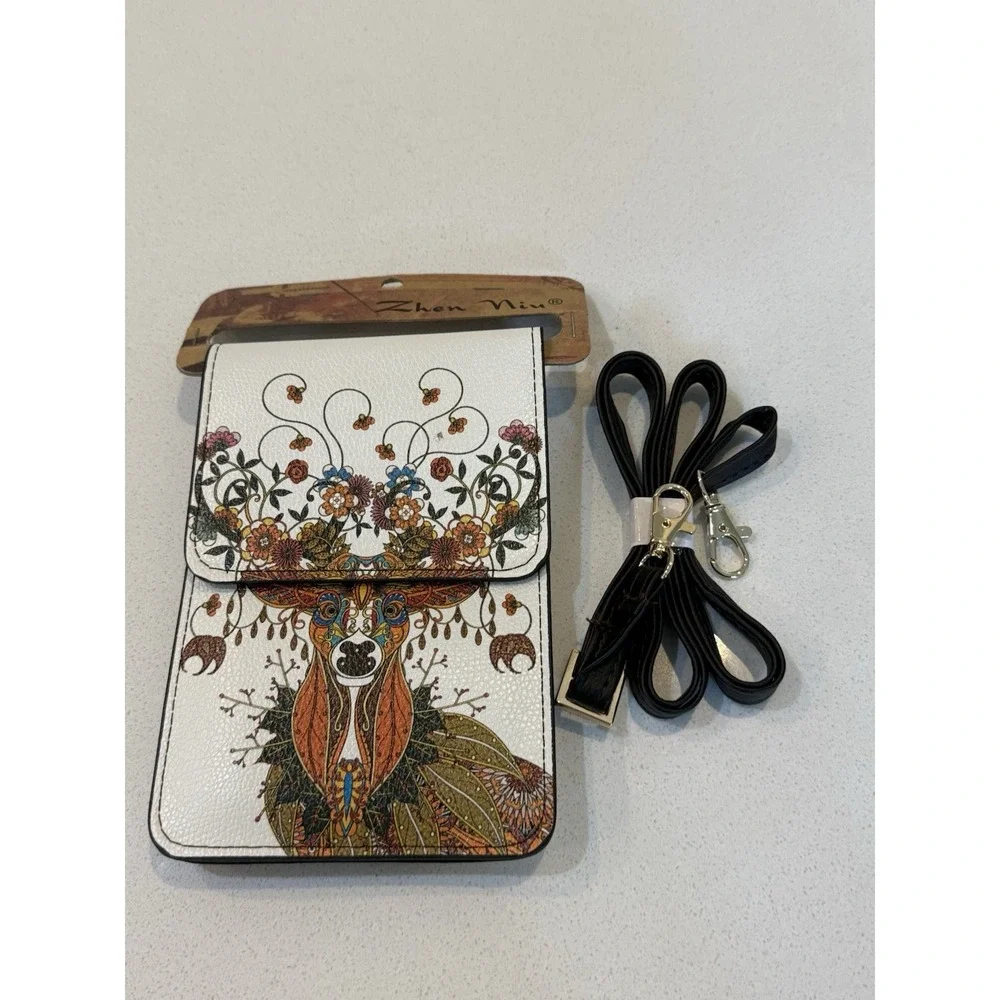 Zhen Niu Crossbody Phone Purse Bag Faux Leather Removable‎ Strap New With Tag